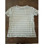 T shirt mc gris ray� blanc gar�on 8 ans gemo tr�s bon �tat