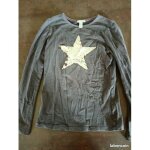 T shirt ml prune �toile fille 12 ans okaidi tr�s bon �tat