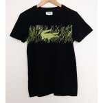 T shirt noir crocodile vert. lacoste sport. coton. taille 2