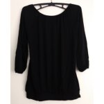 T shirt noir. manches 3 / 4. camaieu. viscose. elasthanne. taille 36