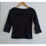 T shirt noir. manches 3 / 4. col bateau. cama�eu. coton. taille 36