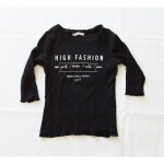 T - shirt noir manches 3 / 4 logo high fashion femme taille s marque gemo