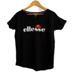 T - shirt noir manches courtes  revers. ellesse. taille m / 38