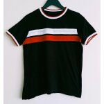 T shirt noir a rayures blanches et rouges. jennyfer. taille 38