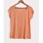 T shirt orange imprime fantaisie ton sur ton. camaieu. taille 38