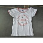 T - shirt petit bateau blanc imprim� 1893 sport coll�ge 4 ans