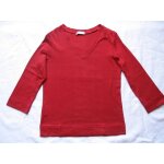 T - shirt promod , col v , rouge, manches longues
