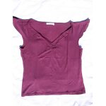 T - shirt  promod  , couleur prune, taille m, col v, sans manches