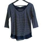 T shirt raye bleu marine et blanc. camaieu. taille s / 38