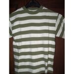 T - shirt ray� kaki / �cru taille 8ans