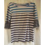 T - shirt rayé manches 3 / 4 - zara - taille m bleu, blanc, gris, noir T - shirt rayé manches 3 / 4 - zara - taille m bleu, blanc, gris, noir