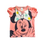 T shirt rose saumon tete minnie. c&a. polyester. coton. taille 12 mois. 80 cm T shirt rose saumon tete minnie. c&a. polyester. coton. taille 12 mois. 80 cm