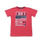 T shirt rouge east navy. drapeau usa. in extenso. coton. taille 10 ans. 131 - 143 cm
