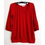 T shirt rouge. manches 3 / 4. camaieu. viscose. elasthanne. taille 36