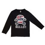 T - shirt tape � l&oeil hello london londres t�te de mort coton noir taille 8 ans