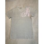 T - shirt taupe et rose col v taille s tex T - shirt taupe et rose col v taille s tex