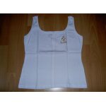 T - shirt tee shirt sans manche  bretelles blanc uni col droit petite ouverture poitrine pierre cardin ...