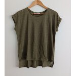 T shirt vert kaki. manches courtes � revers. promod. taille 38