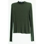 T shirt vert kaki manches longues col montant. sous pull. zara. taille 36 / 38