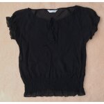 T - shirt en voile noir À fronces. promod. taille 38 T - shirt en voile noir À fronces. promod. taille 38