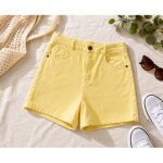 Short en jean jaune kiabi t14 ans / xs neuf � taille haute