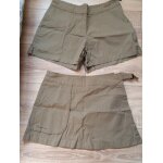 Short + mini jupe portefeuille vert kaki dcathlon taille 38