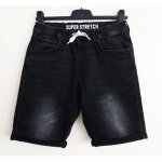 Short noir delave a revers. lien d'attache. h&m. coton. polyester. spandex. taille 13 / 14 ans