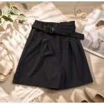 Short taille haute noir ceintur� femme xs kiabi �l�gant & tendance