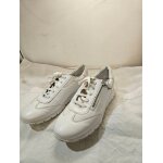 Sneakers femme mephisto mobils, en cuir blanc, avec lacets et zip, forme large, choc absorber, doublure ...