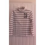 Sous - pull kiabi coton 9 ans blanc rayures bleu marine Sous - pull kiabi coton 9 ans blanc rayures bleu marine