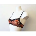 Soutien gorge / brassi�re � armatures marron orang� noir - taille 85b - etam