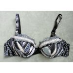 Soutien - gorge noir, gris, rose, paillettes argent. armature. rembourr�. playtex. 90b