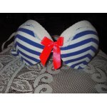 Soutien - gorge rayé blanc , bleu de marque undiz en coton / Élasthane , taille85c , noeud rose fushia ... Soutien - gorge rayé blanc , bleu de marque undiz en coton / Élasthane , taille85c , noeud rose fushia ...
