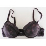 Soutien - gorge violet d�cor fleurs roses. dentelle. armature. dim. taille 90 b