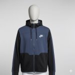Sweat � capuche zipp� homme noir et bleu - nike - taille xl
