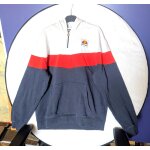 Sweat ellesse bleu marine bas rouge blanc haut capuche double poches devant v�tement tendance mode hommes ...