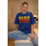Sweat kenzo fire bleu �lectrique manches courtes - coton - taille s