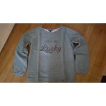 Sweat pull manches longues gris fonc i feel so lucky today kiabi taille m ou 38 / 40 ou 16 / 18 ans