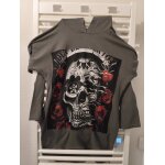 Sweat - shirt � capuche homme avec un motif de cr�ne et des roses rouges. id�al pour un look d�contract� ...