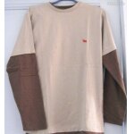 Sweat shirt in extenso - taille s - beige manches marron application d'un petit renne rouge - 100% coton ...
