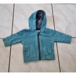 Sweat zipp  capuche turquoise obaibi taille 3 mois