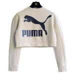 Sweatshirt cropped beige puma