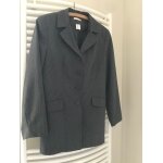 Tailleur femme veste pantalon gris fonc fines rayures taille 42