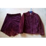 Tailleur jupe promod en porc velours prune - taille