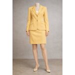 Tailleur jupe et veste blazer jaune laine taille 1 cama�eu (petit trou � l'int�rieur du col)