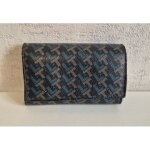 Le tanneur portefeuille monogramme bleu gris interieur noir zip vintage