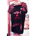 Tee - shirt asymtrique noir motifs colors 40 l desigual.