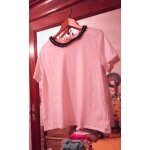 Tee - shirt blanc col noir perles blanches 42 xl zara women. Tee - shirt blanc col noir perles blanches 42 xl zara women.