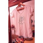 Tee - shirt blanc imprim bleu clair 38 m roxy.