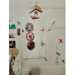 Tee shirt blanc motif multicolore 36 s desigual.